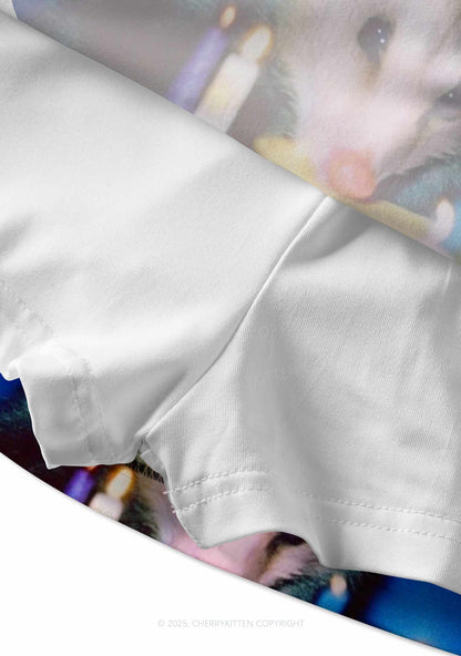 Birthday Possum Y2K Print Mini Skirt Cherrykitten