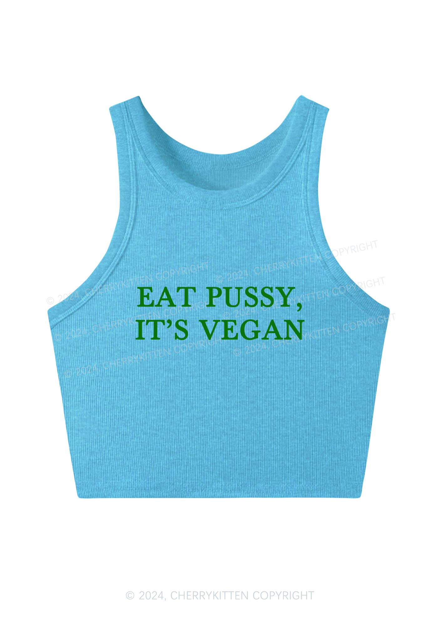 Eat Puxxy It's Vegan Y2K Crop Tank Top Cherrykitten