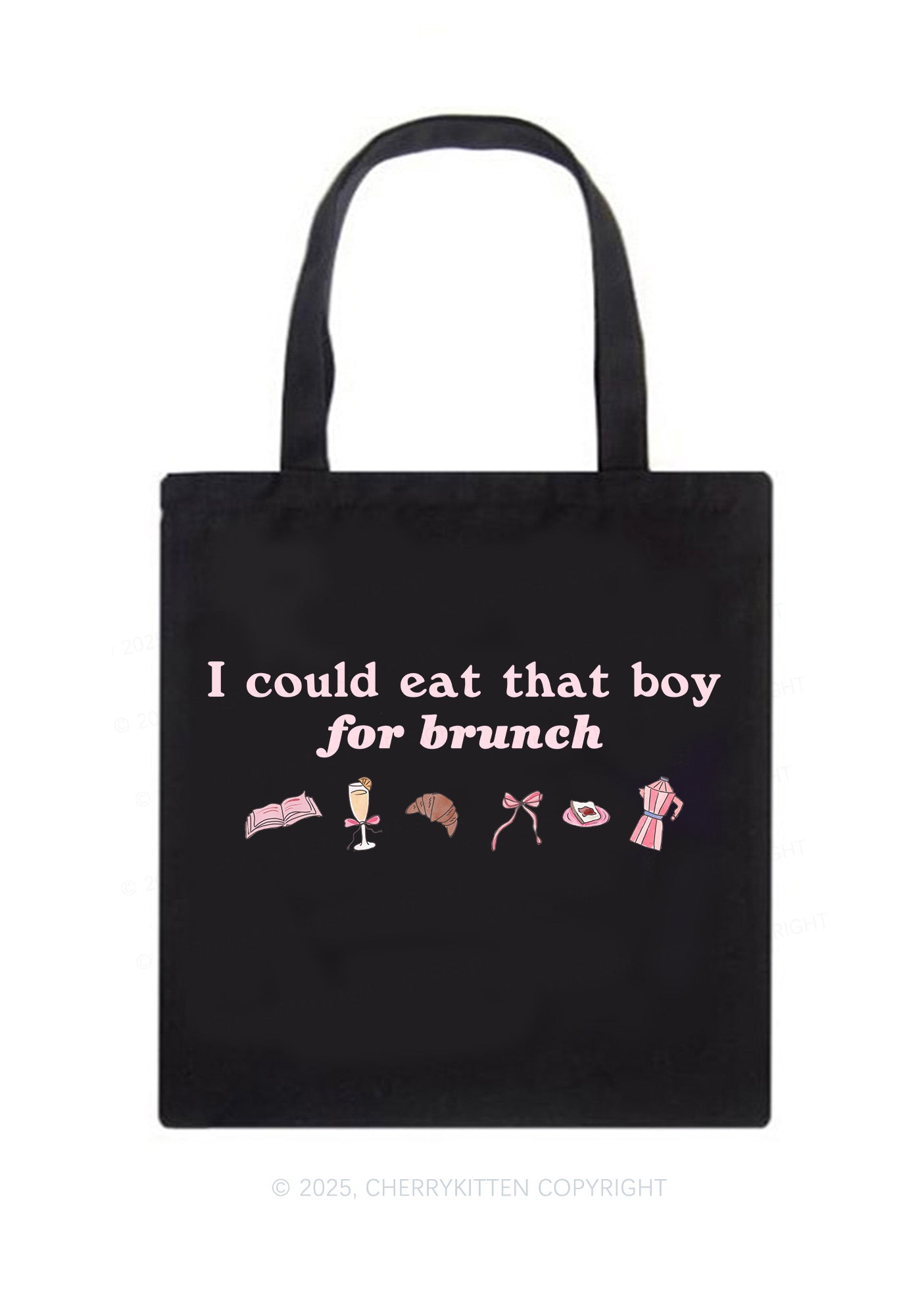 Eat Boy For Brunch Y2K Canvas Tote Bag Cherrykitten