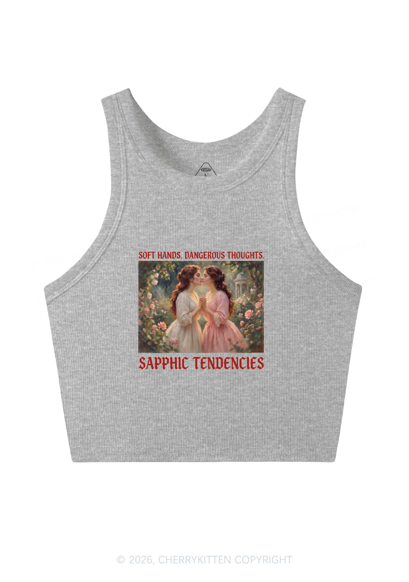 Soft Sapphic Tendencies Pride Y2K Crop Tank Top Cherrykitten