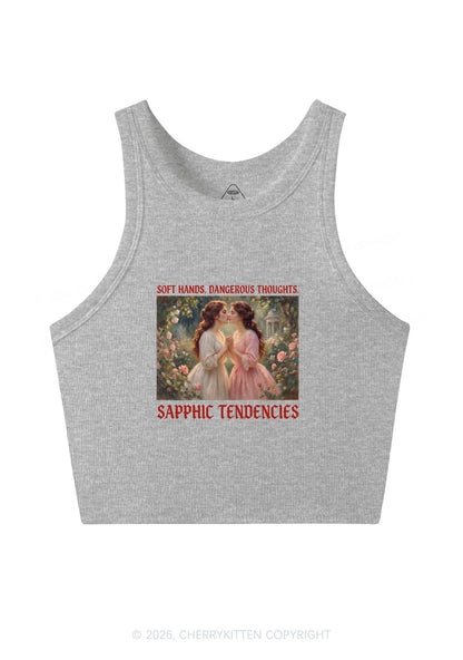 Soft Sapphic Tendencies Pride Y2K Crop Tank Top Cherrykitten