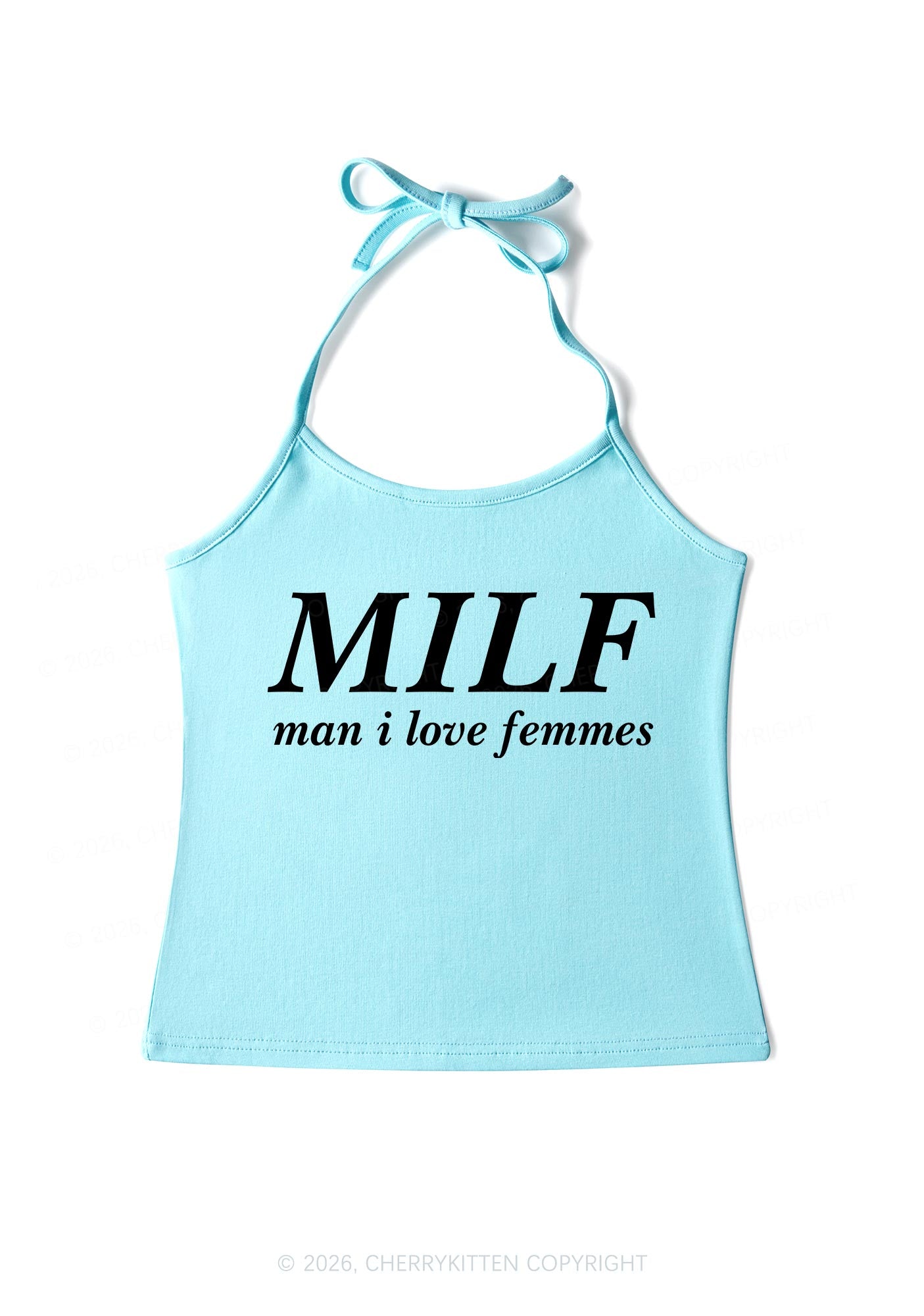 Man I Love Femme Pride Y2K Halter Neck Cami Cherrykitten