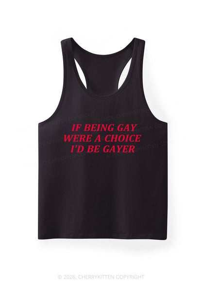 Being Gay Were A Choice Pride Y2K Men Racerback Tank Top Cherrykitten