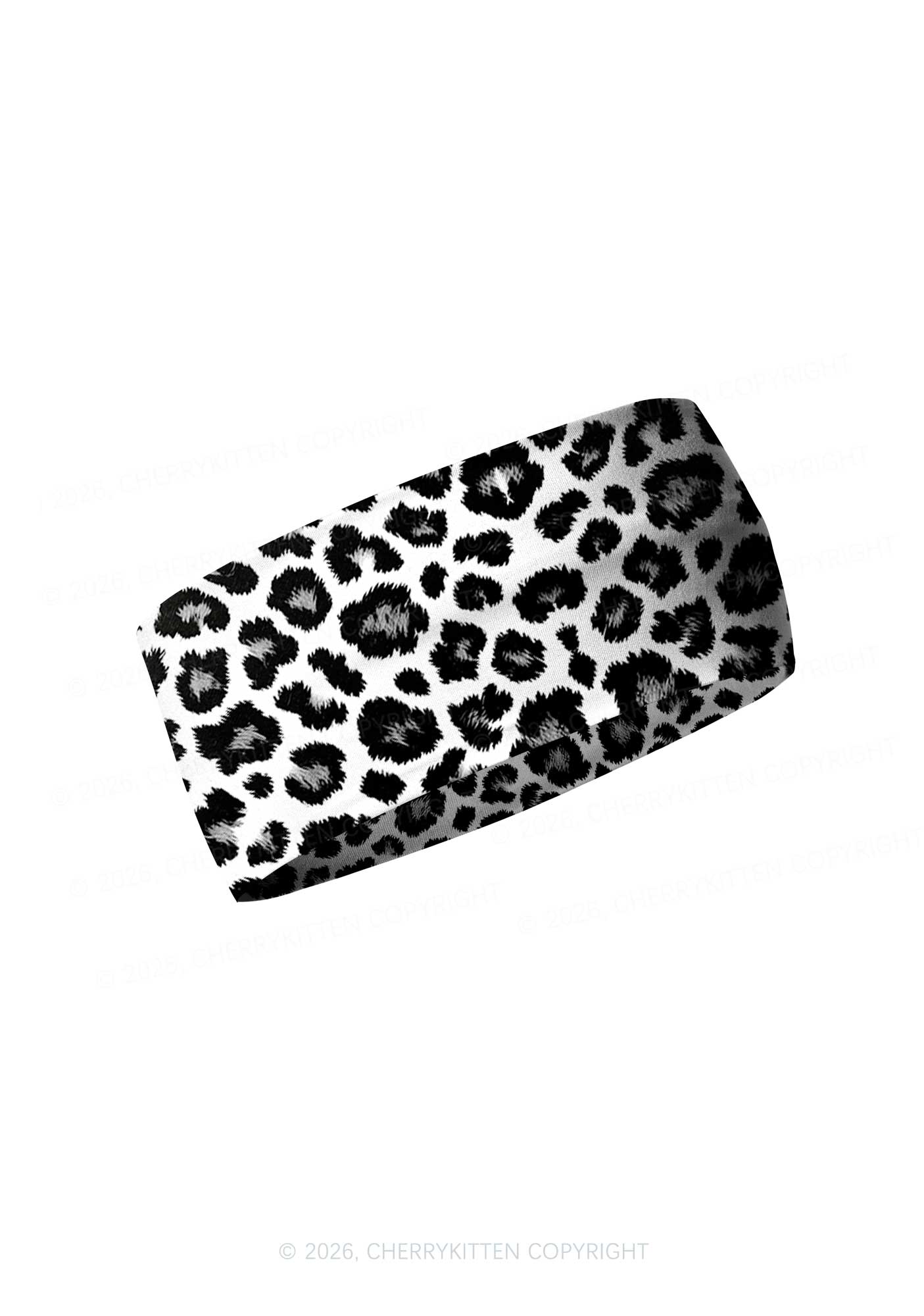 Black White Leopard Y2K Print Headband Cherrykitten