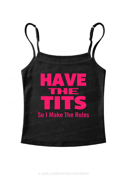 I Make Rules Y2K Spaghetti Strap Cami Cherrykitten