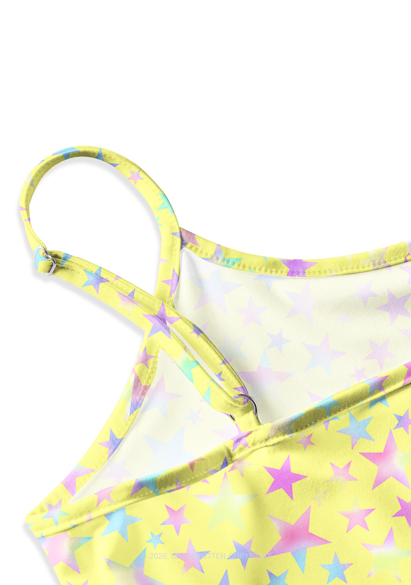 Pale Yellow Alpha Male Pride Y2K Print Cami Crop Top Cherrykitten