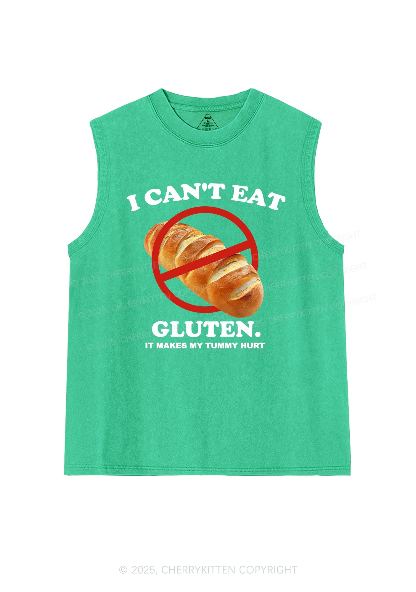 I Cant Eat Gluten Y2K Washed Muscle Tank Cherrykitten