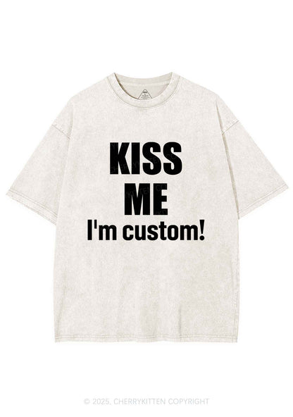 Kiss Me Im Custom Y2K Shirts Washed Tee Cherrykitten