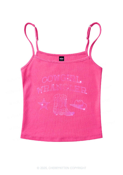 Rhinestone Cowgirl Wrangler Boots Pride Y2K Spaghetti Strap Cami Cherrykitten