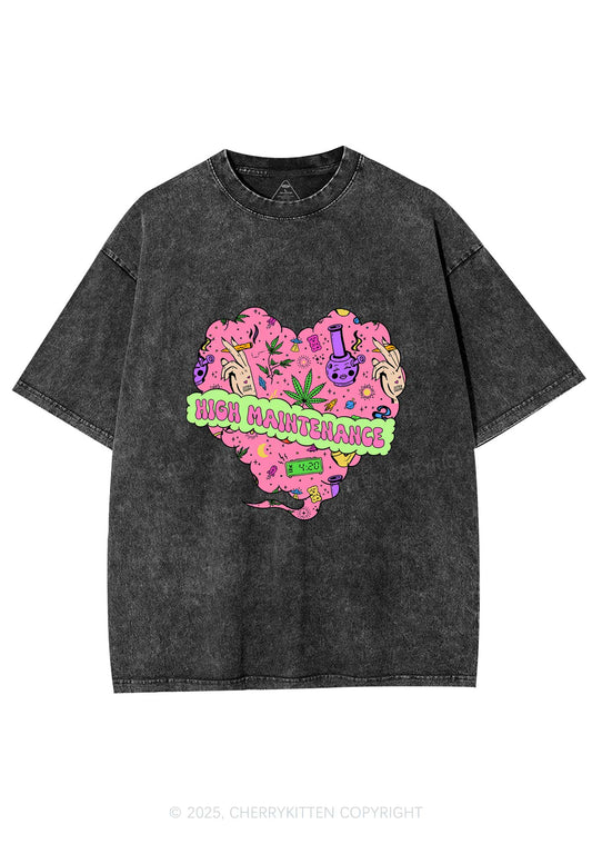 High Maintenance Heart Y2K Washed Tee Cherrykitten