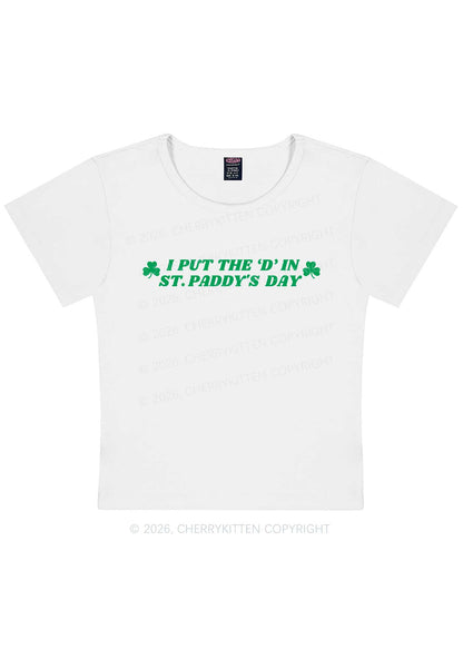 Put D In ST Paddys Day St Patricks Y2K Baby Tee Cherrykitten