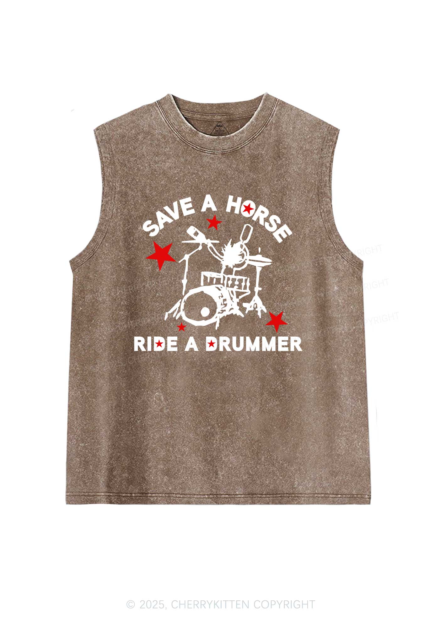 Save Horse Ride Drummer Y2K Washed Muscle Tank Cherrykitten