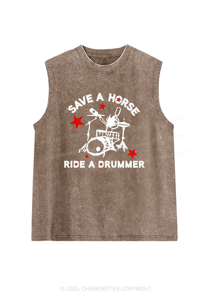Save Horse Ride Drummer Y2K Washed Muscle Tank Cherrykitten