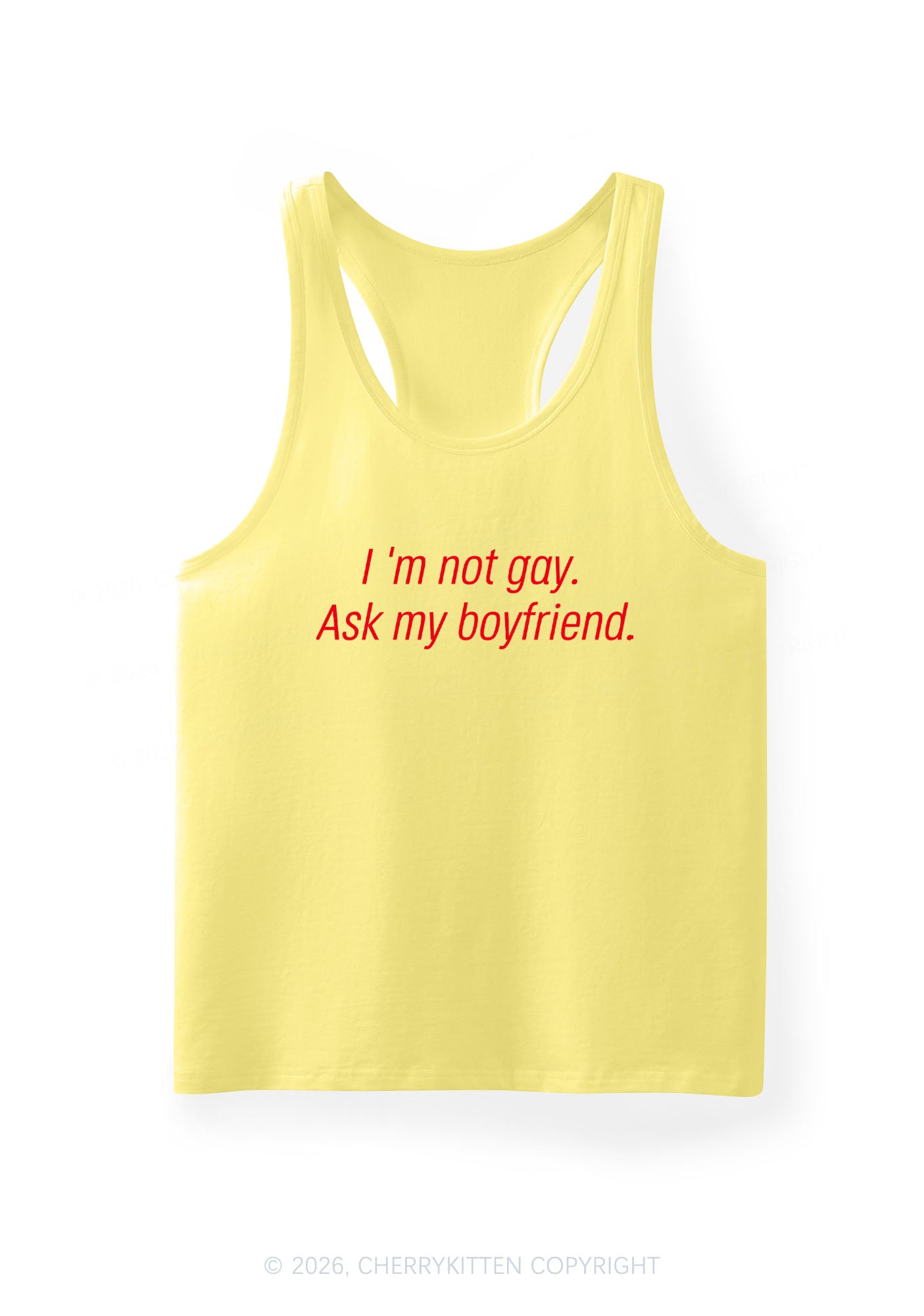 Im Not Gay Pride Y2K Men Racerback Tank Top Cherrykitten