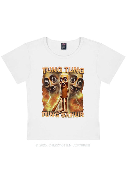 Tung Sahur Italian Brainrot Shirt Y2K Baby Tee Cherrykitten