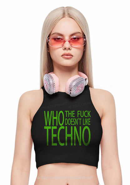 Who Doesnt Like Techno Y2K Crop Tank Top Cherrykitten