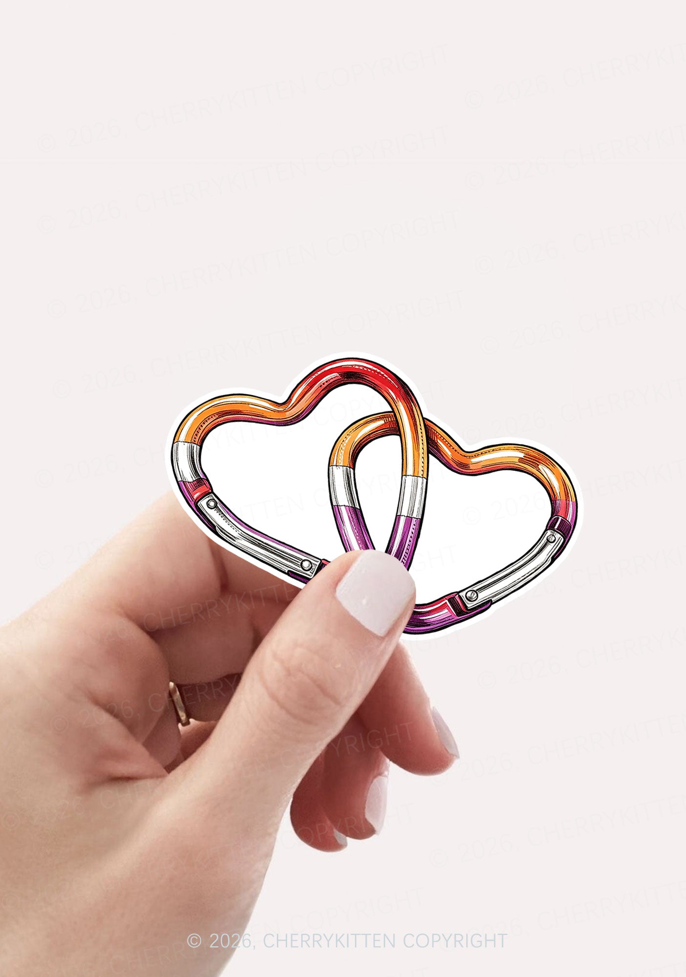 Carabiner Hearts Pride 1pc Y2K Sticker Cherrykitten