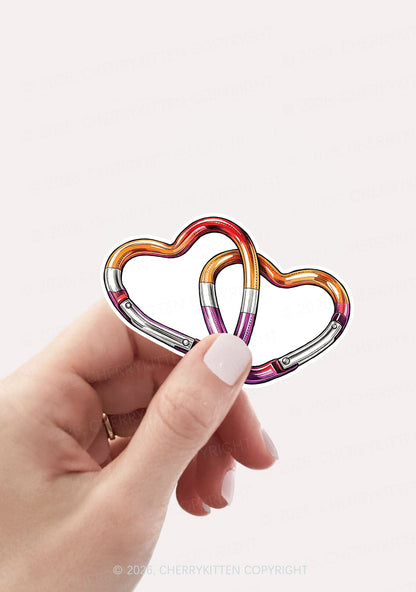Carabiner Hearts Pride 1pc Y2K Sticker Cherrykitten