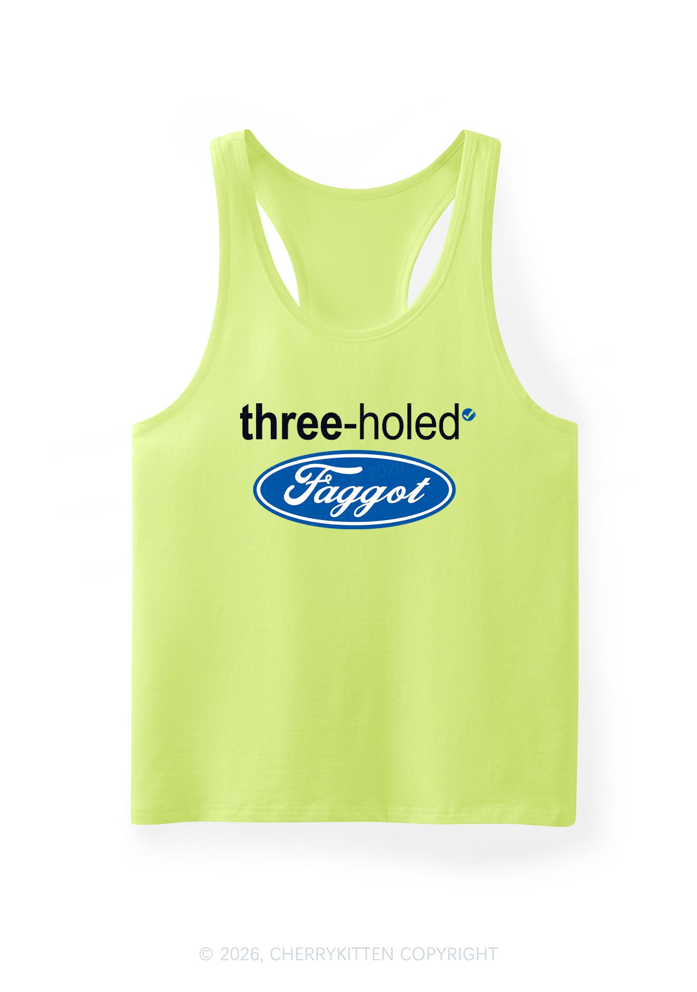 Three Holed Faggot Pride Y2K Men Racerback Tank Top Cherrykitten