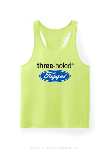 Three Holed Faggot Pride Y2K Men Racerback Tank Top Cherrykitten