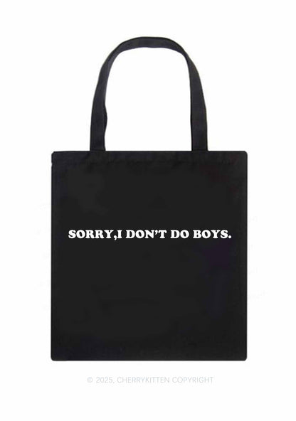 Sorry I Dont Do Boys Pride Y2K Canvas Tote Bag Cherrykitten