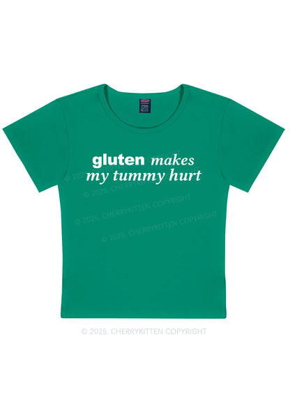 Gluten Makes Tummy Hurt Y2K Baby Tee Cherrykitten