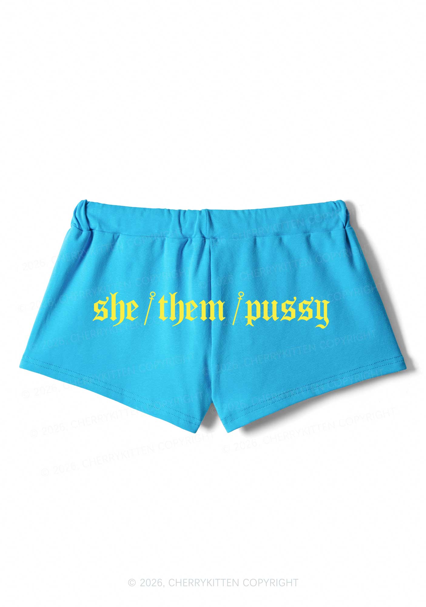She Them Puxxy Pride Y2K Drawstring Mini Shorts Cherrykitten