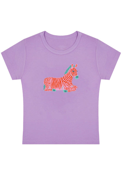 Curvy Preppy Zebra Baby Tee