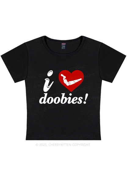 I Love Doobies Y2K Baby Tee Cherrykitten