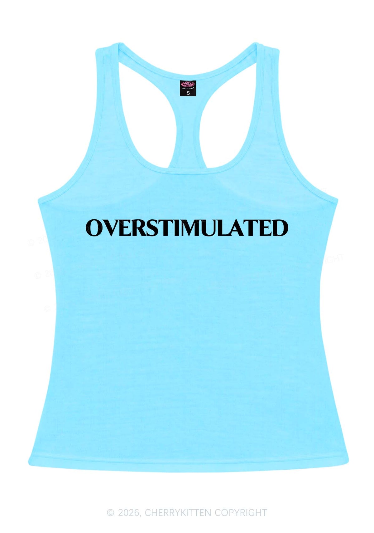 Overstimulated Y2K Women Racerback Tank Top Cherrykitten