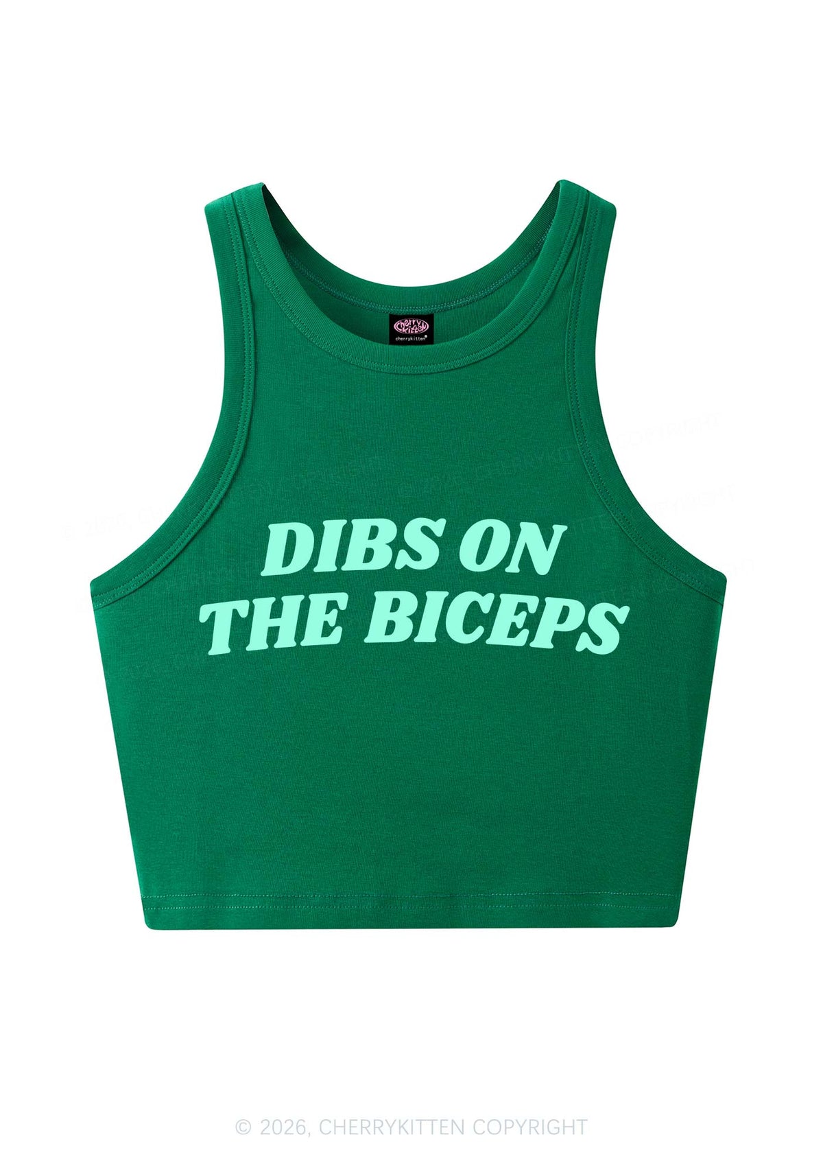 Dibs On The Biceps Y2K Crop Tank Top Cherrykitten