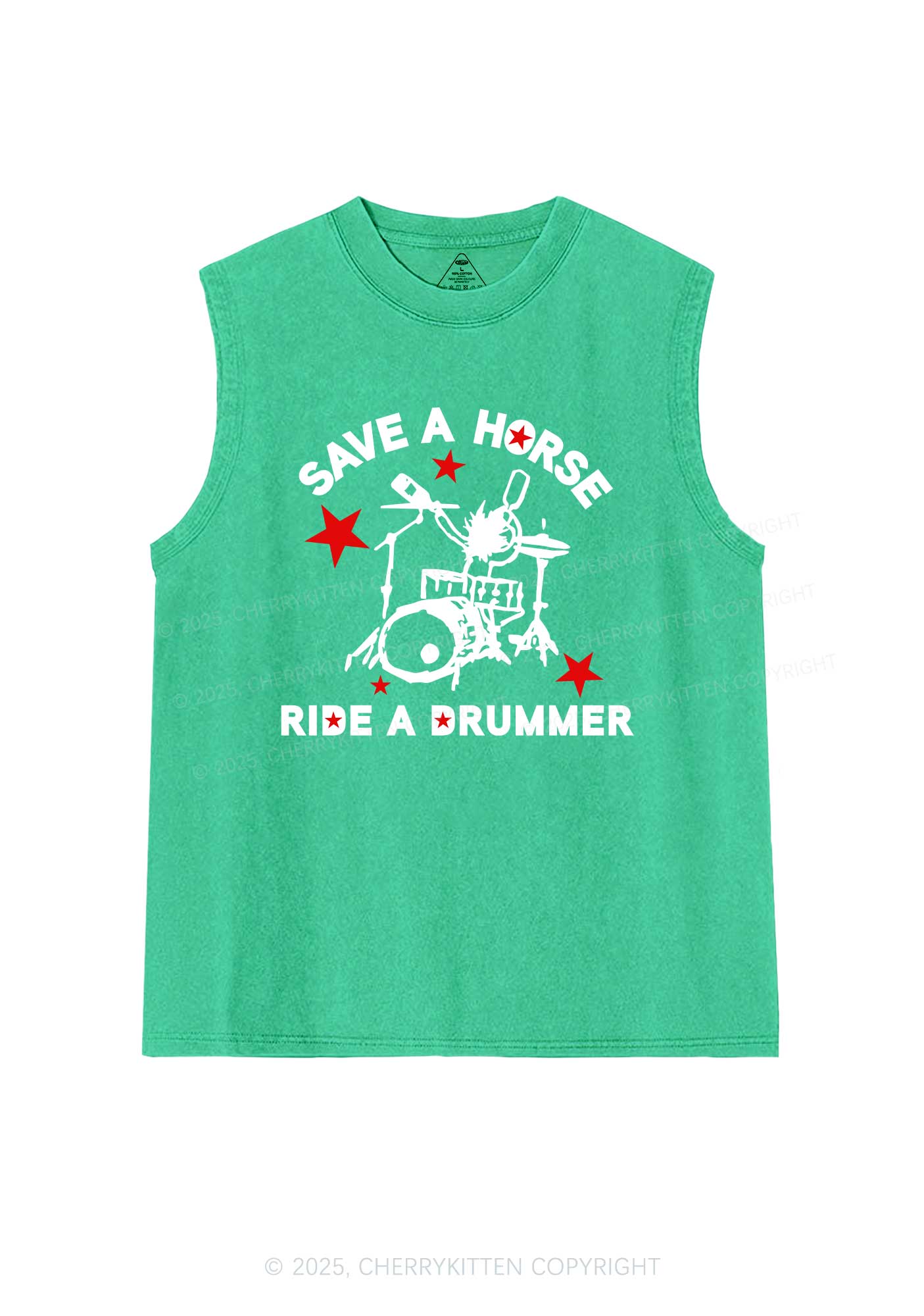Save Horse Ride Drummer Y2K Washed Muscle Tank Cherrykitten