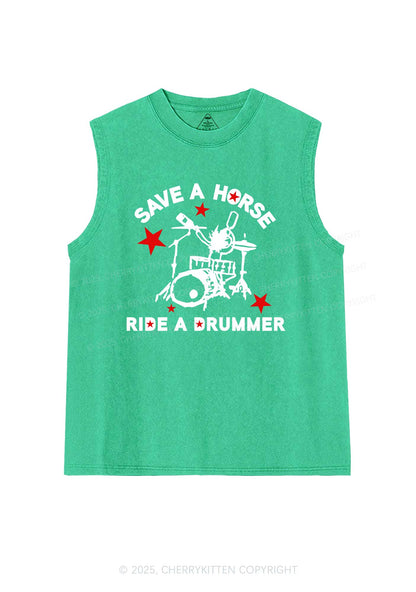 Save Horse Ride Drummer Y2K Washed Muscle Tank Cherrykitten