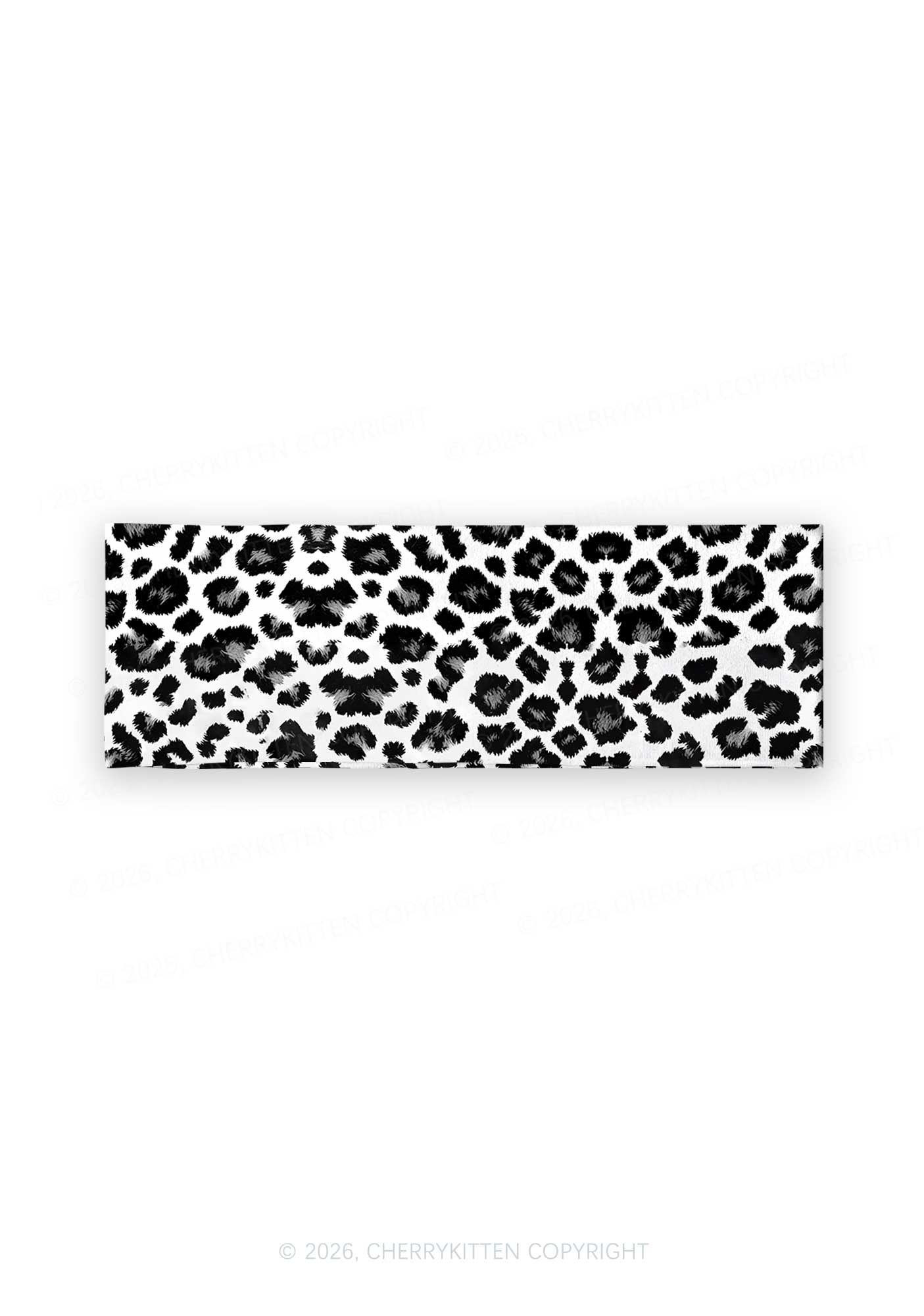 Black White Leopard Y2K Print Headband Cherrykitten