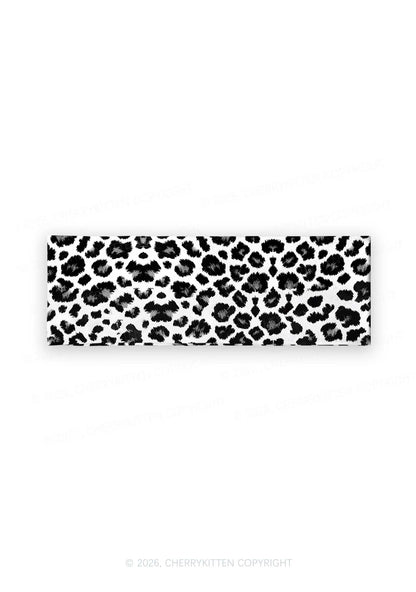 Black White Leopard Y2K Print Headband Cherrykitten