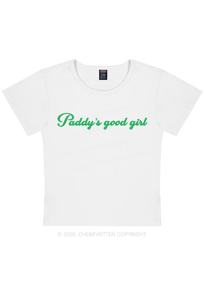 Paddys Good Girl St Patricks Y2K Baby Tee Cherrykitten