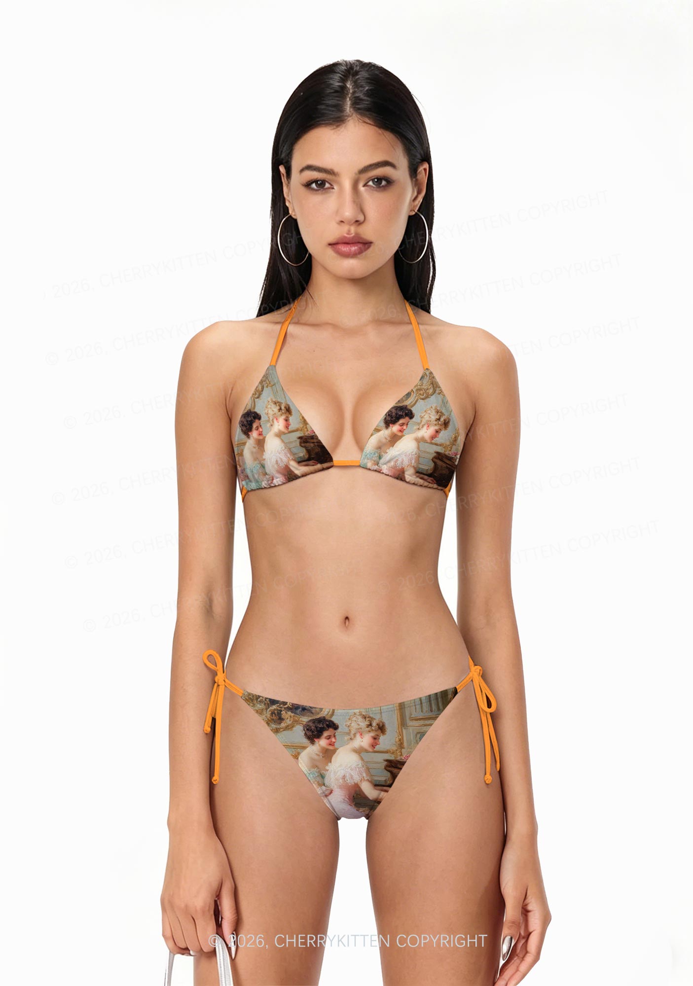 Elegant Piano Room Pride Y2K Print Bikini Set Cherrykitten