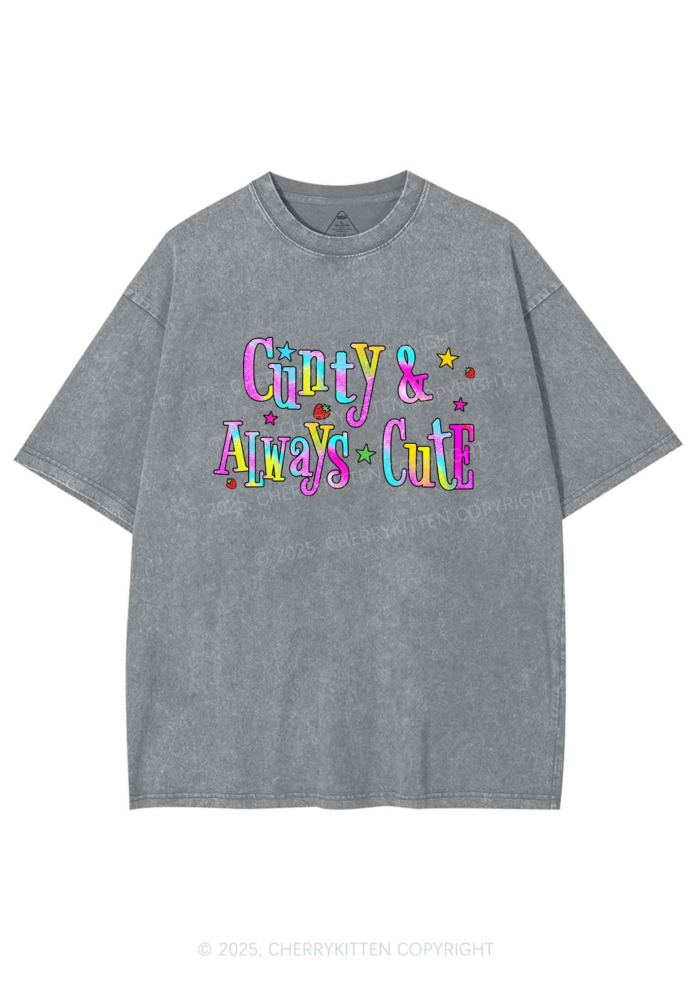 Cxxty Always Cute Y2K Shirts Washed Tee Cherrykitten