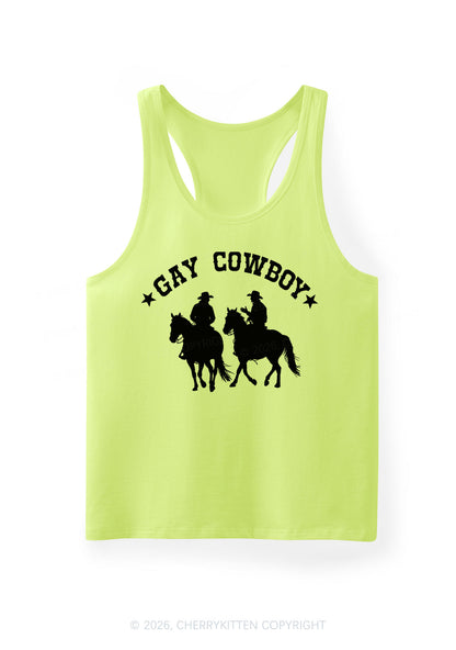 Gay Cowboy Pride Y2K Men Racerback Tank Top Cherrykitten
