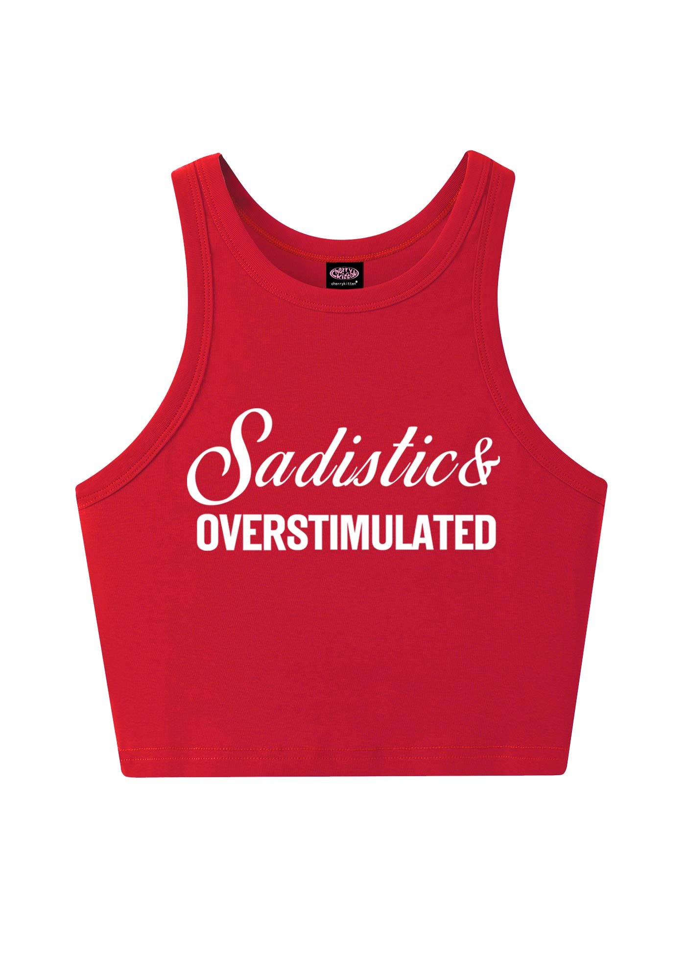 Sadistic Overstimulated Y2K Crop Tank Top Cherrykitten