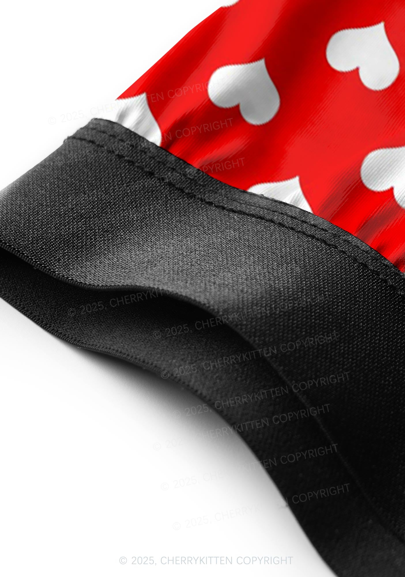 White Heart On Red Valentine's Day Y2K Print Couples Boxer Thong Set Cherrykitten