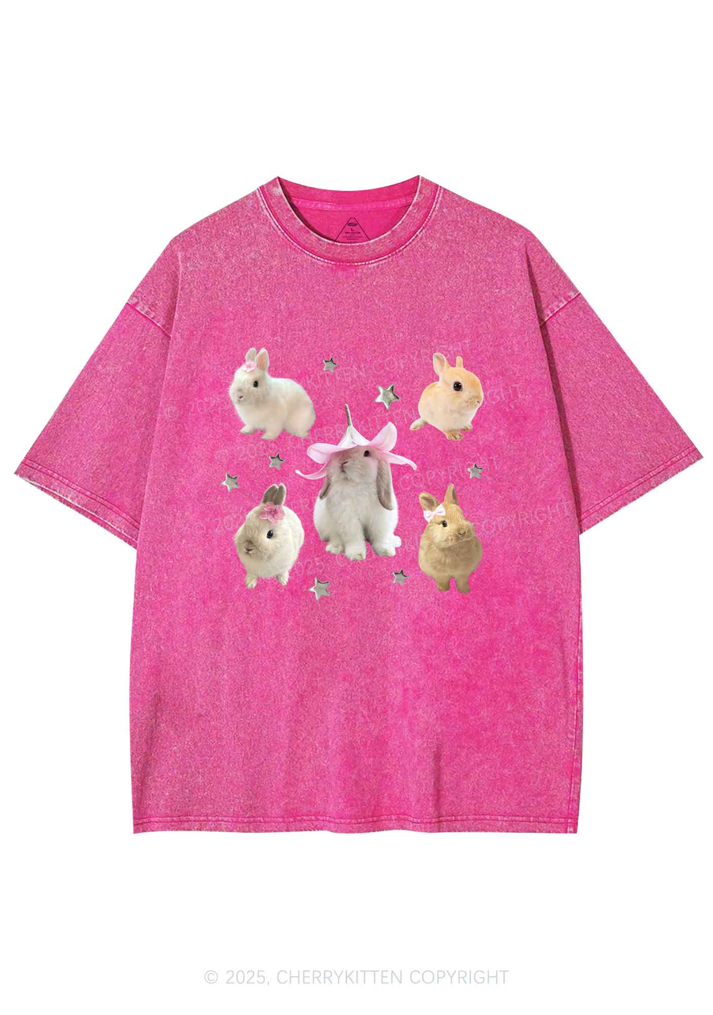 Lovely Rabbits Y2K Shirts Washed Tee Cherrykitten
