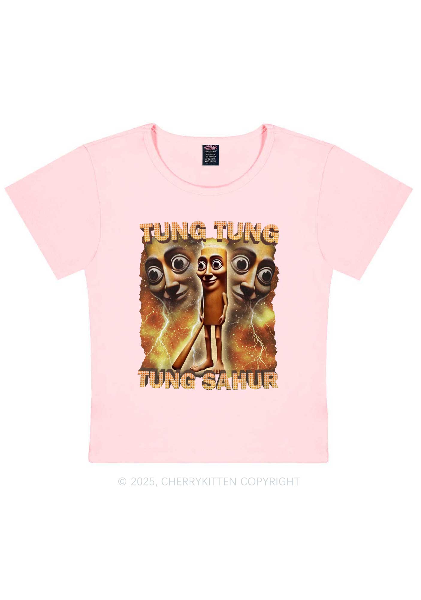 Tung Sahur Italian Brainrot Shirt Y2K Baby Tee Cherrykitten