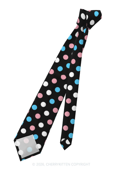 Trans Dots Pride Y2K Necktie Cherrykitten