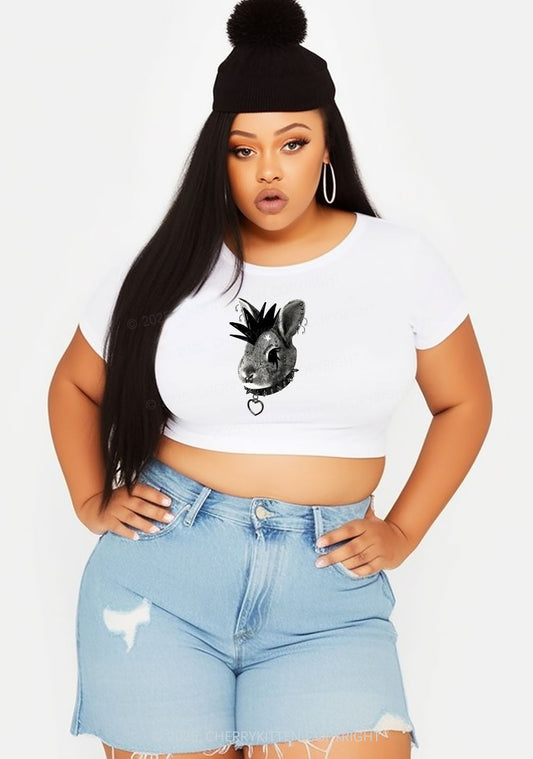 Curvy Custom Punk Pet Y2K Baby Tee Cherrykitten