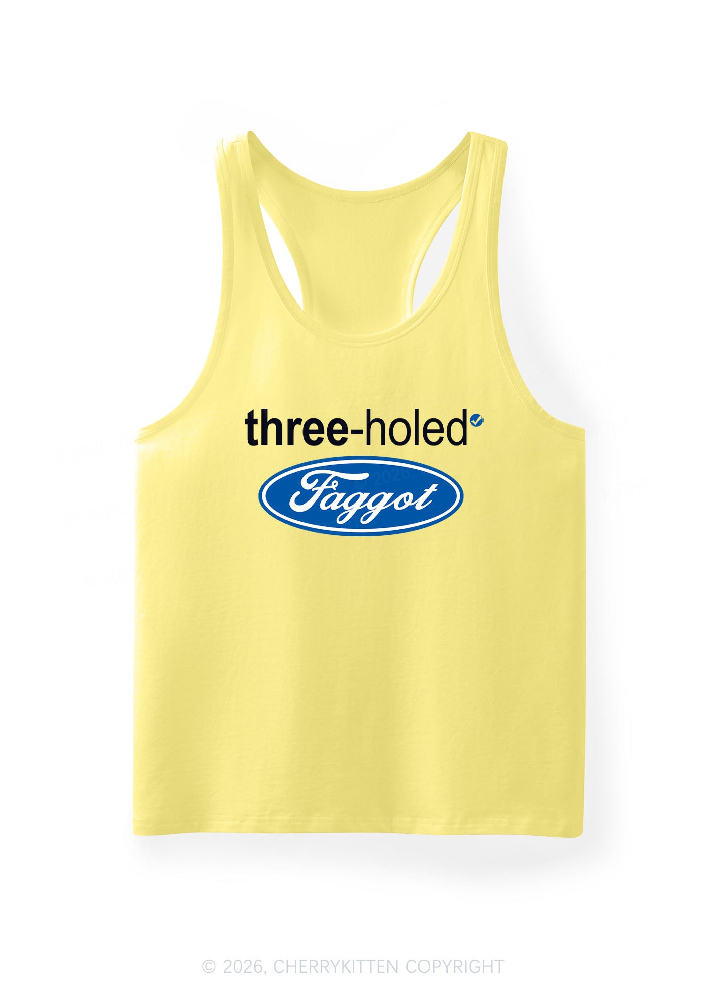 Three Holed Faggot Pride Y2K Men Racerback Tank Top Cherrykitten