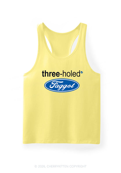 Three Holed Faggot Pride Y2K Men Racerback Tank Top Cherrykitten