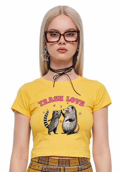 Trash Love Y2K Valentine's Day Baby Tee Cherrykitten