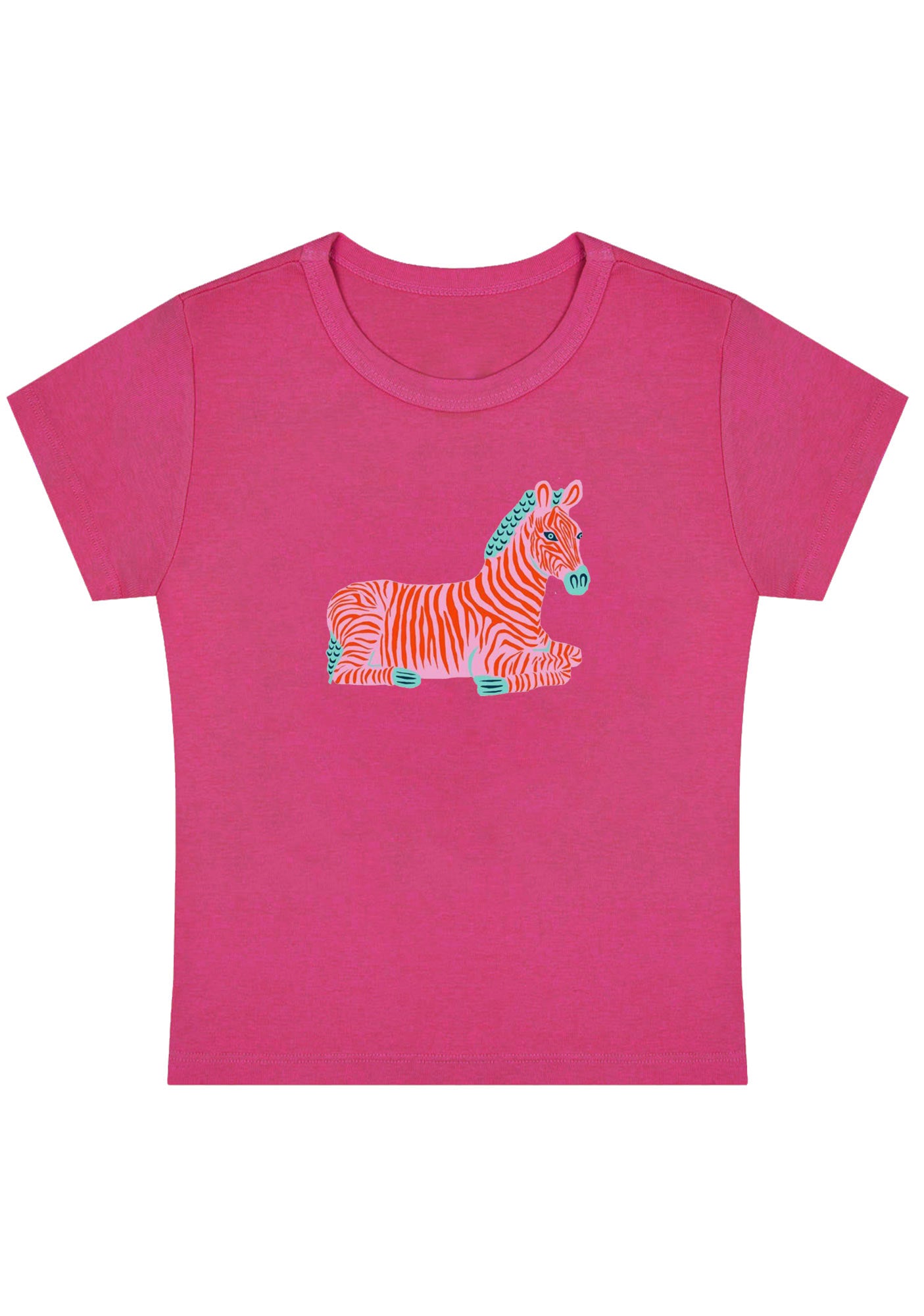 Curvy Preppy Zebra Baby Tee