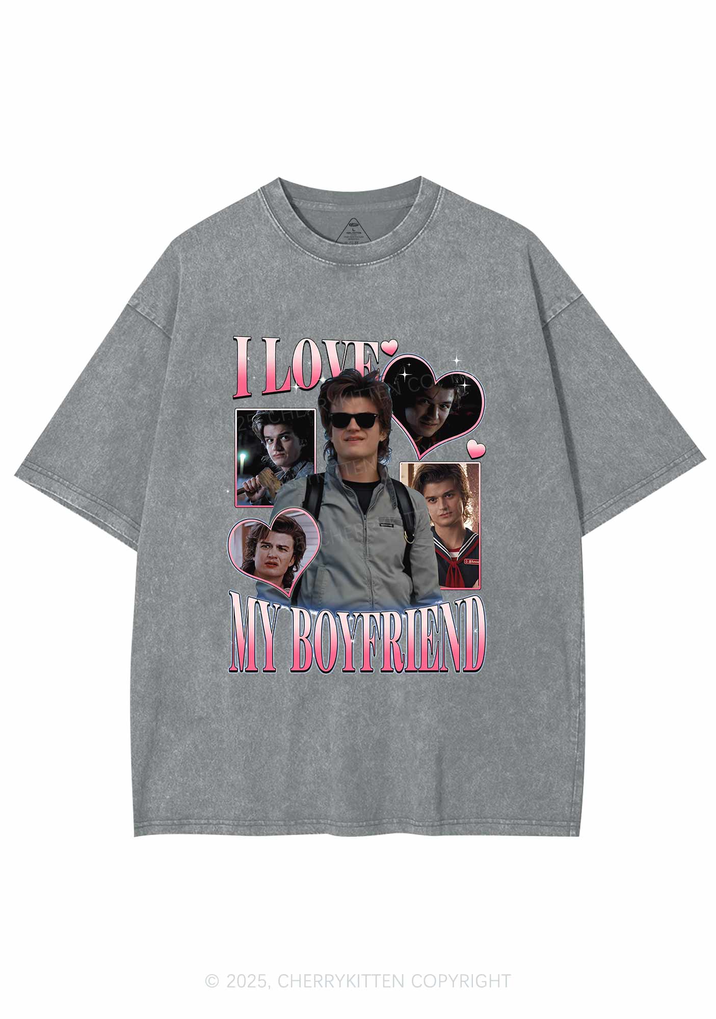 I Love My BF SH Y2K Shirts Washed Tee Cherrykitten